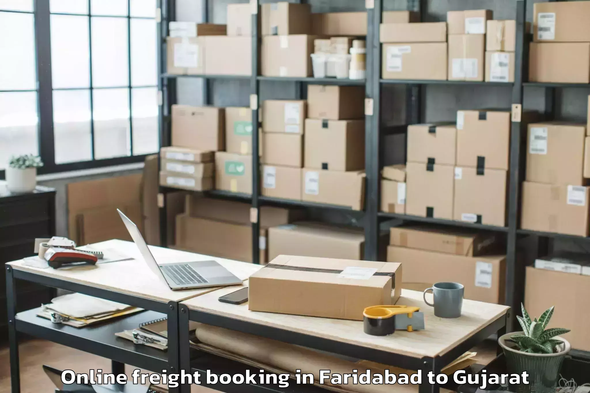 Affordable Faridabad to Khambhalia Online Freight Booking